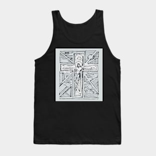 Jesus Christ Cross illustration Tank Top